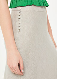 Linen Side Button Skirt