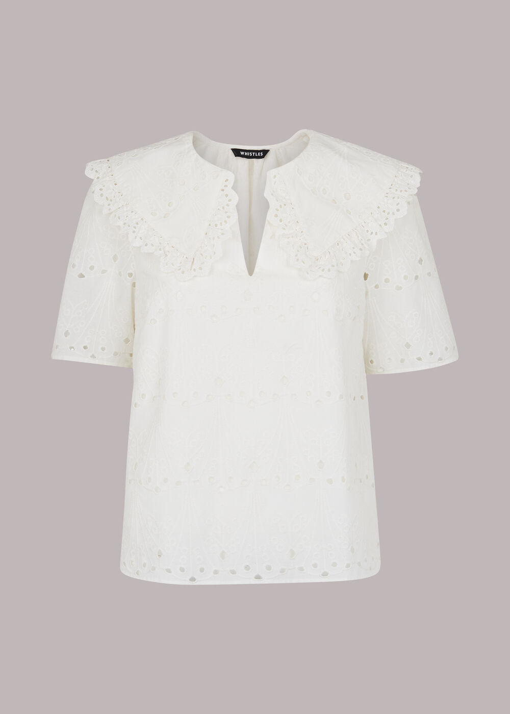 Collar Detail Broderie Blouse