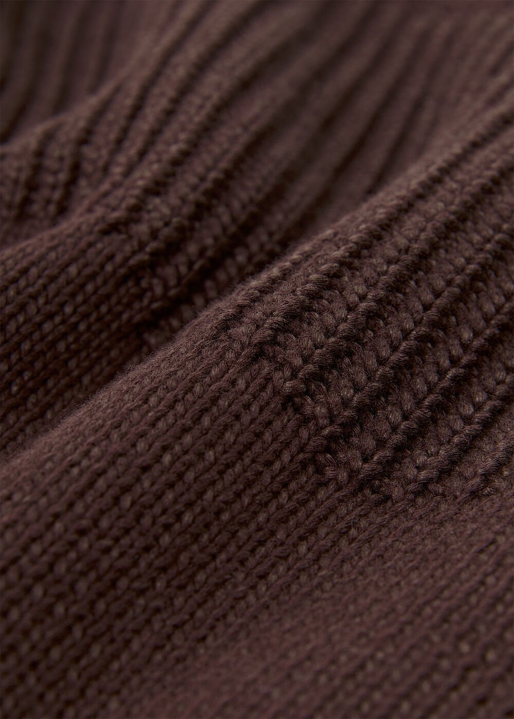 Fringe Rib Detail Cotton Knit