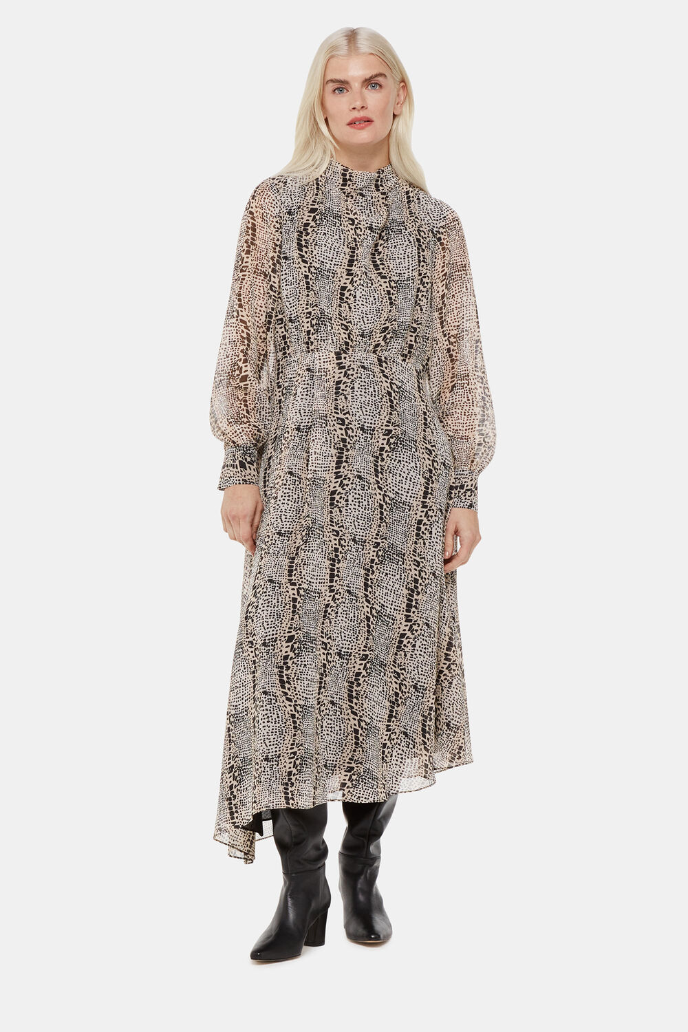 Multicolour Petite Optical Snake Meg Dress