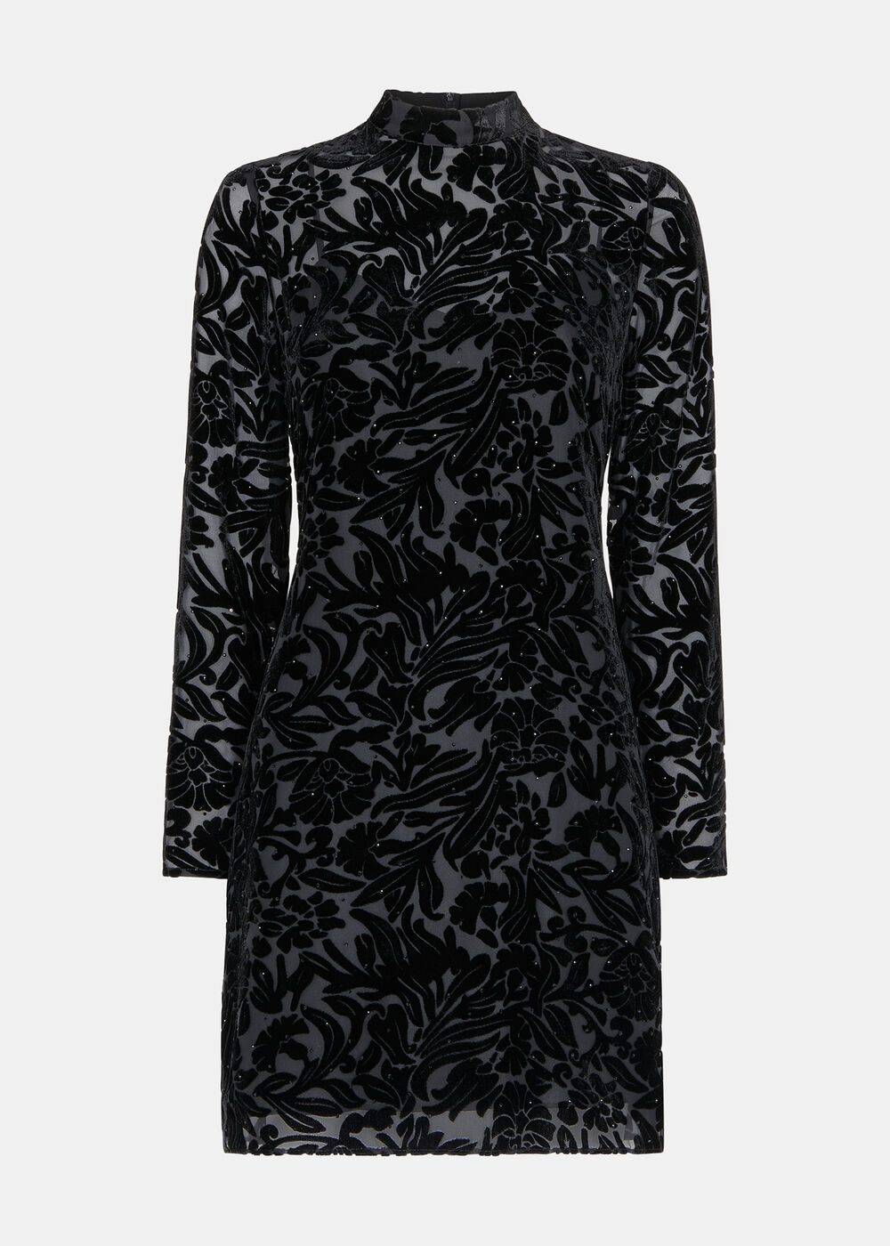 Hot Fix Floral Velvet Dress