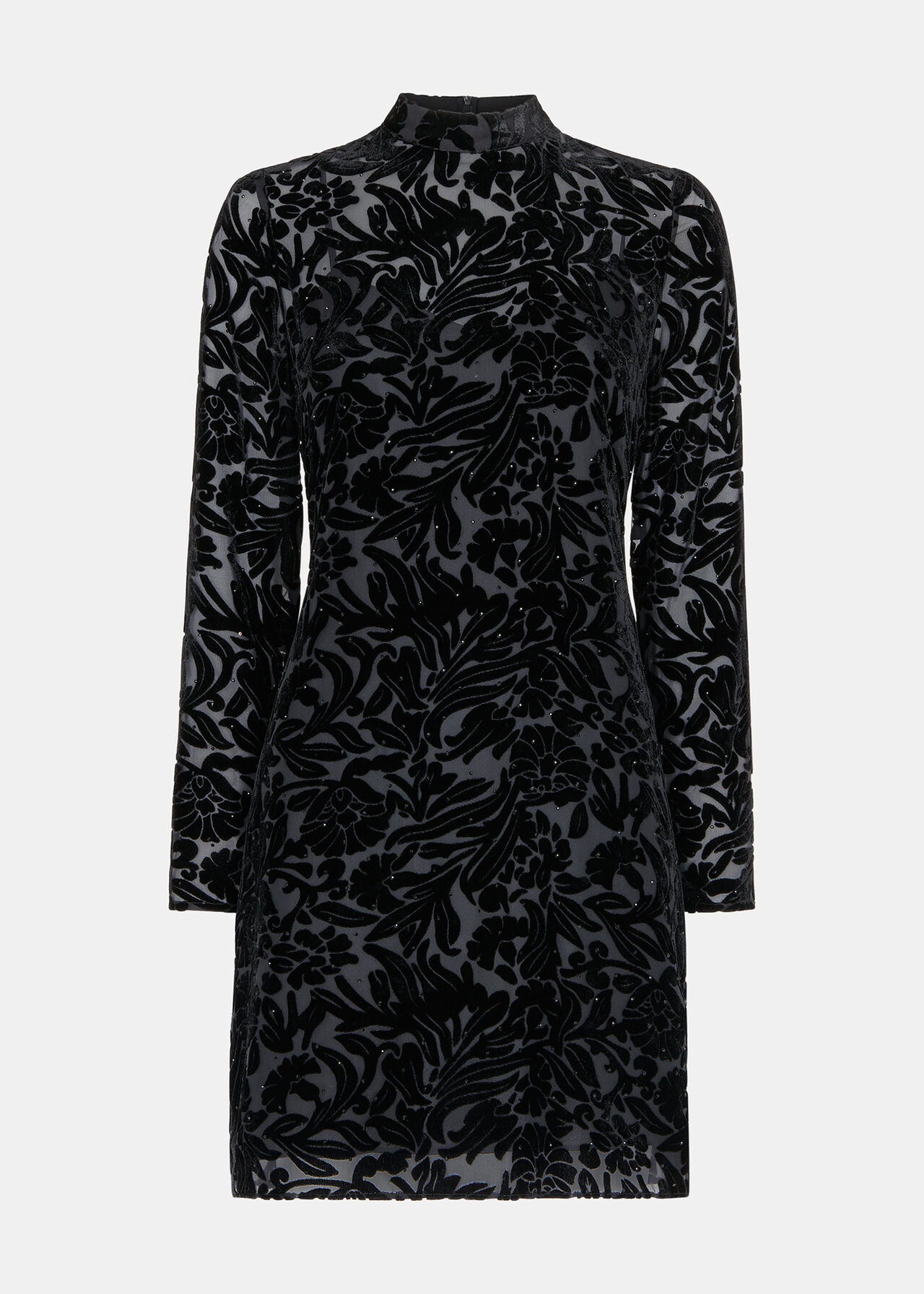 Hot Fix Floral Velvet Dress