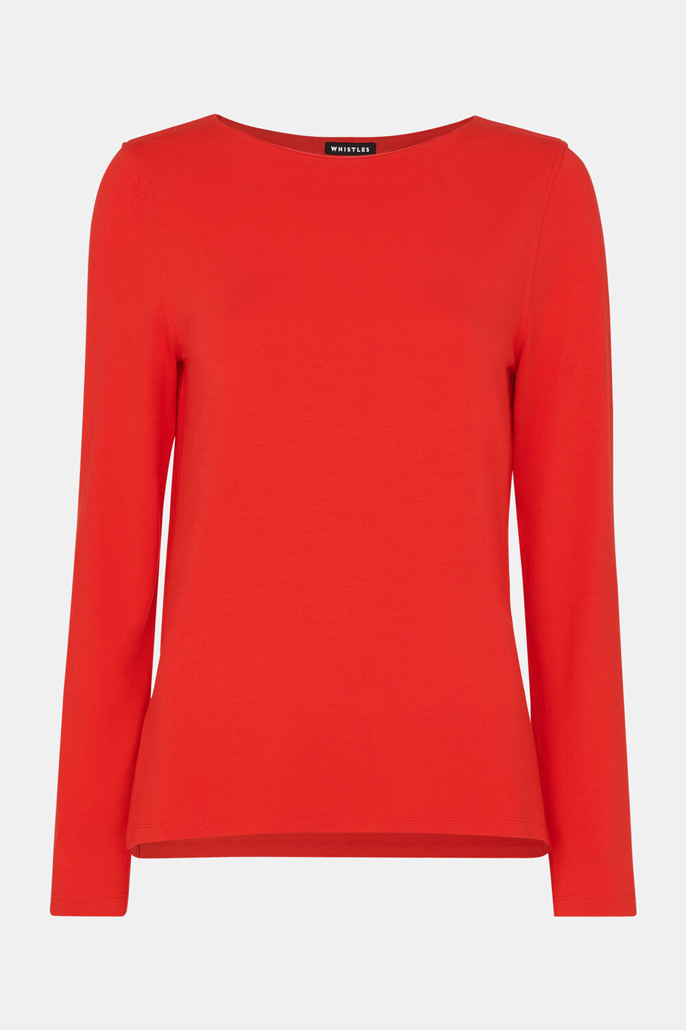 Slim Straight Neck Jersey Top