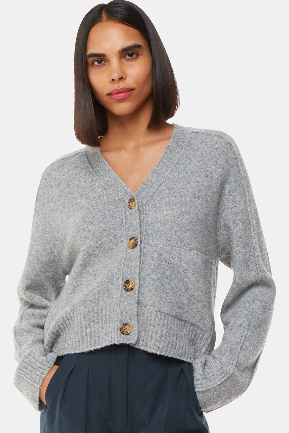 Wool Mix Pocket Cardigan