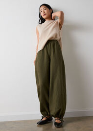 Linen Balloon Hem Trousers