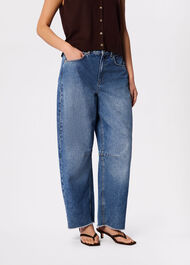 Authentic Raw Hem Barrel Jean