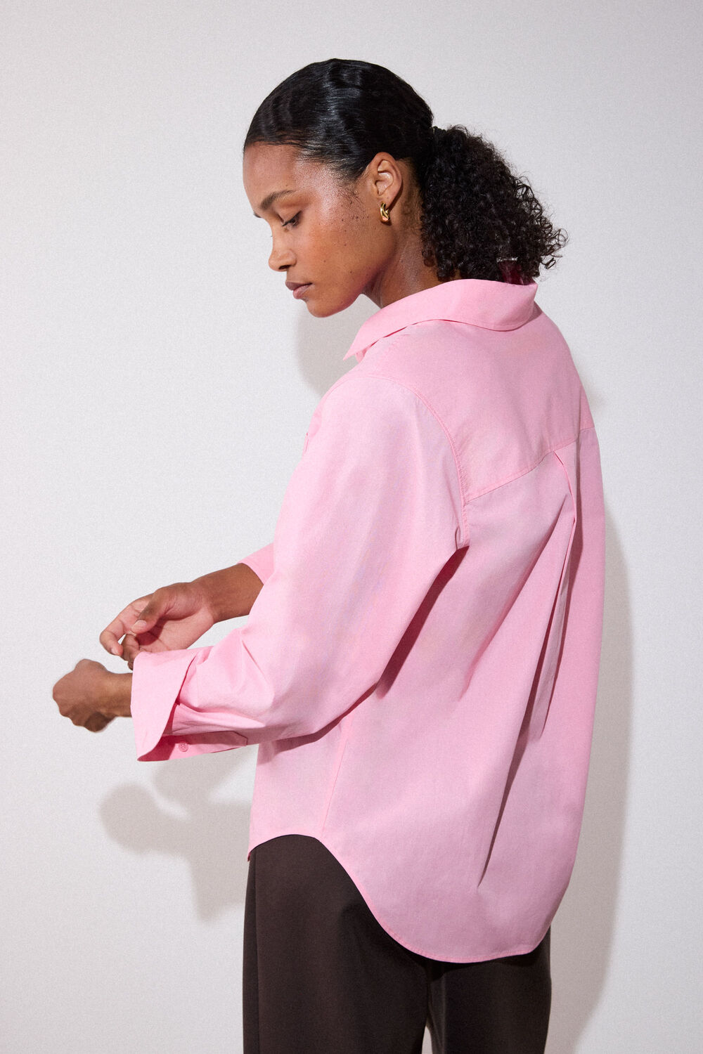 Pink Relaxed Fit Cotton Shirt
