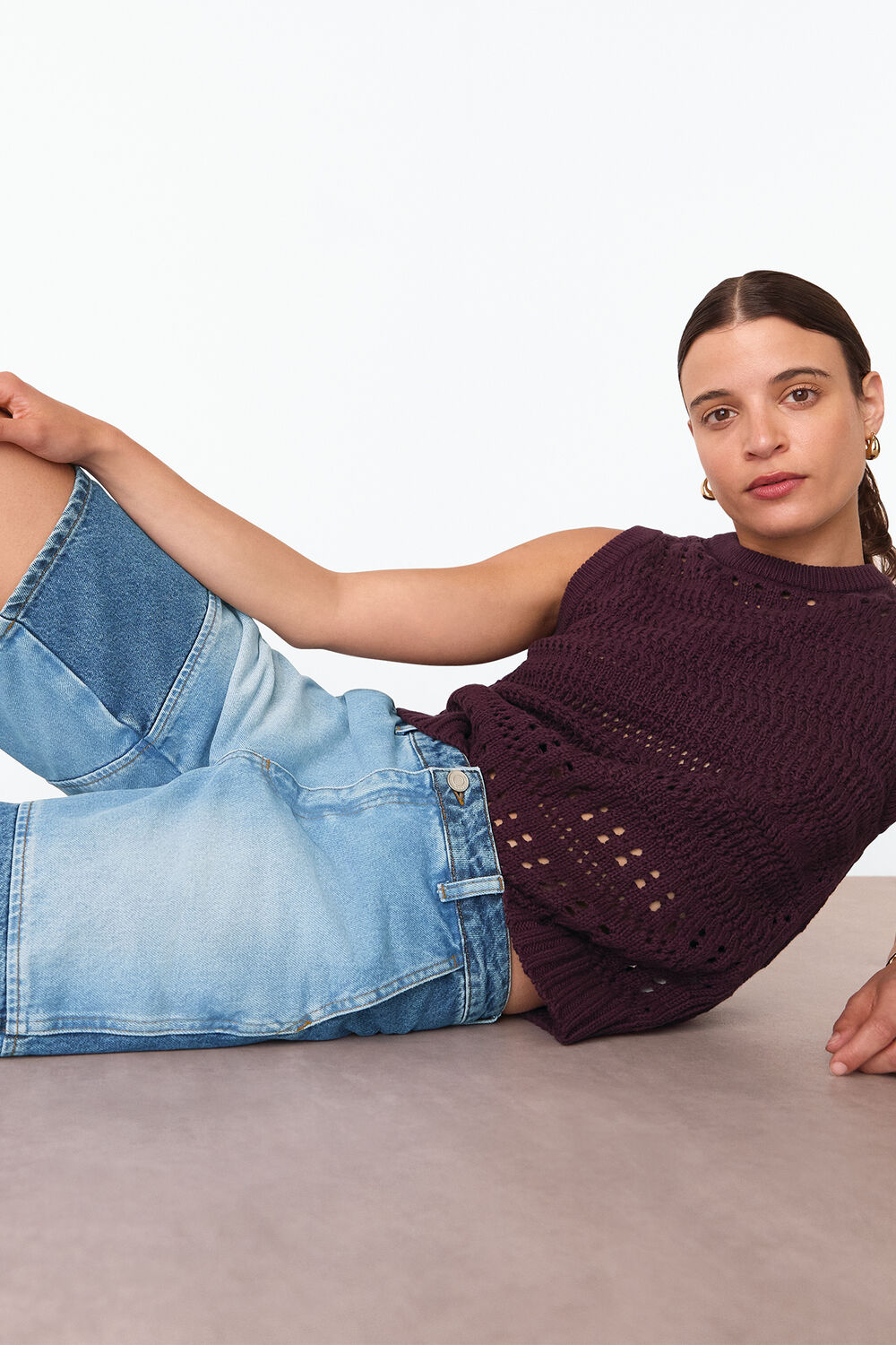 Denim Patchwork Board Short