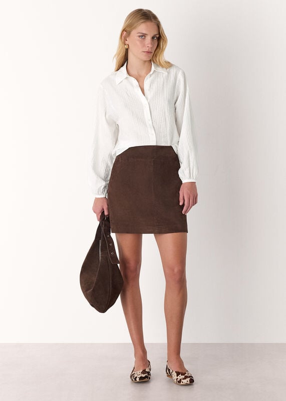 White Textured Relaxed Viscose Shirt
