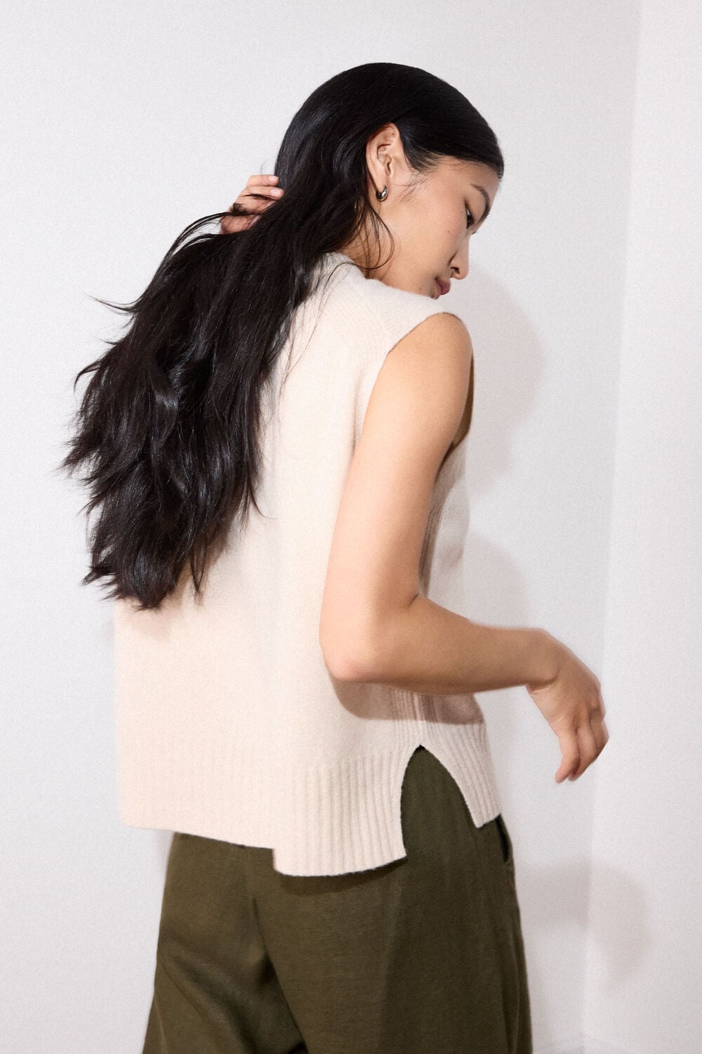 Ivory Wool Sleeveless Tank