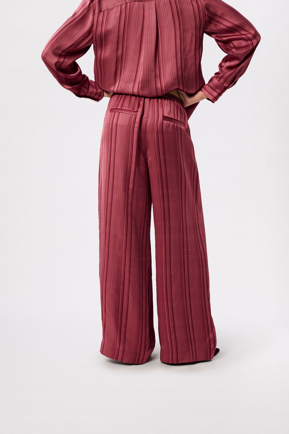 Pink Stripe Satin Trouser
