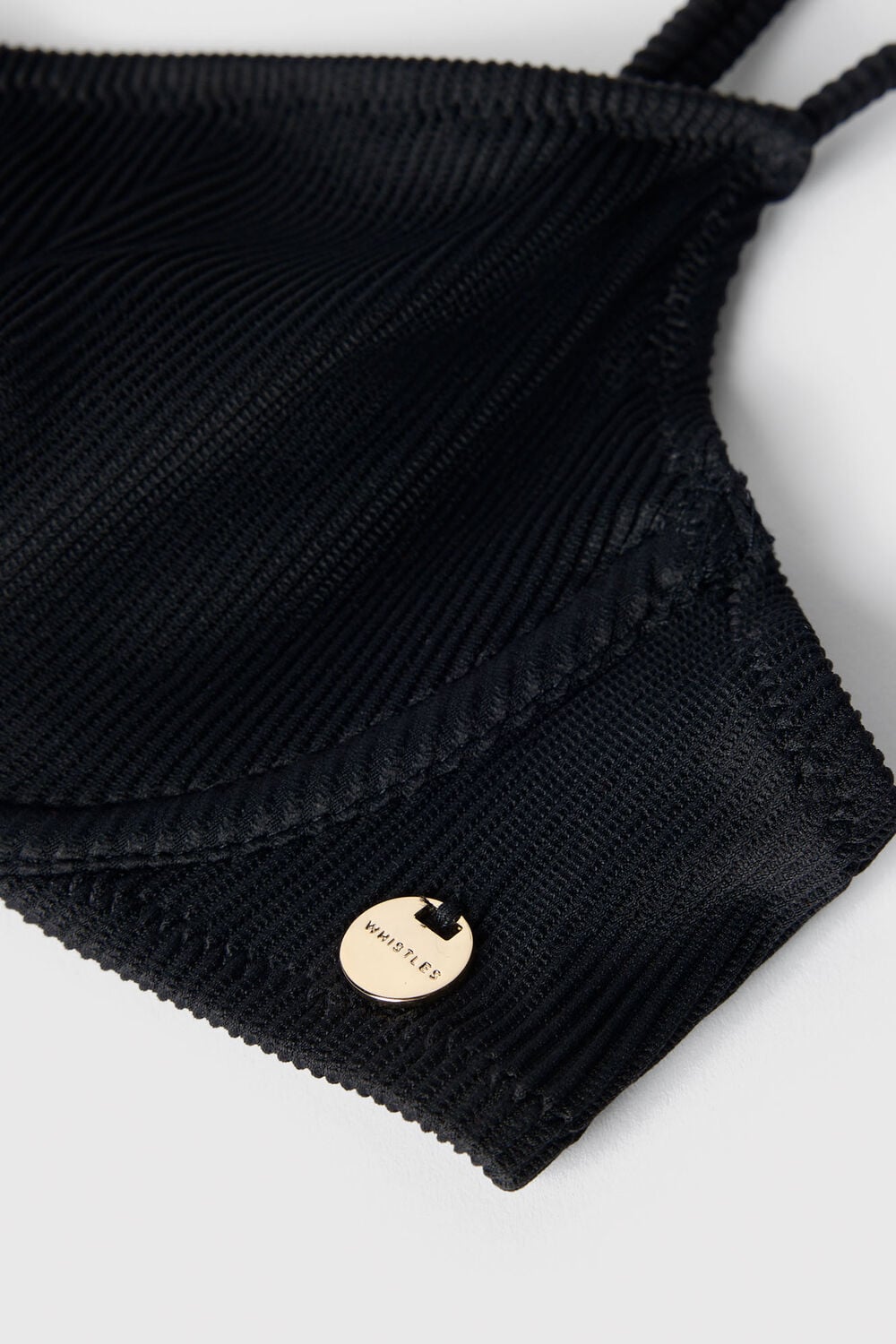 Black Ribbed Underwire Bikini Top