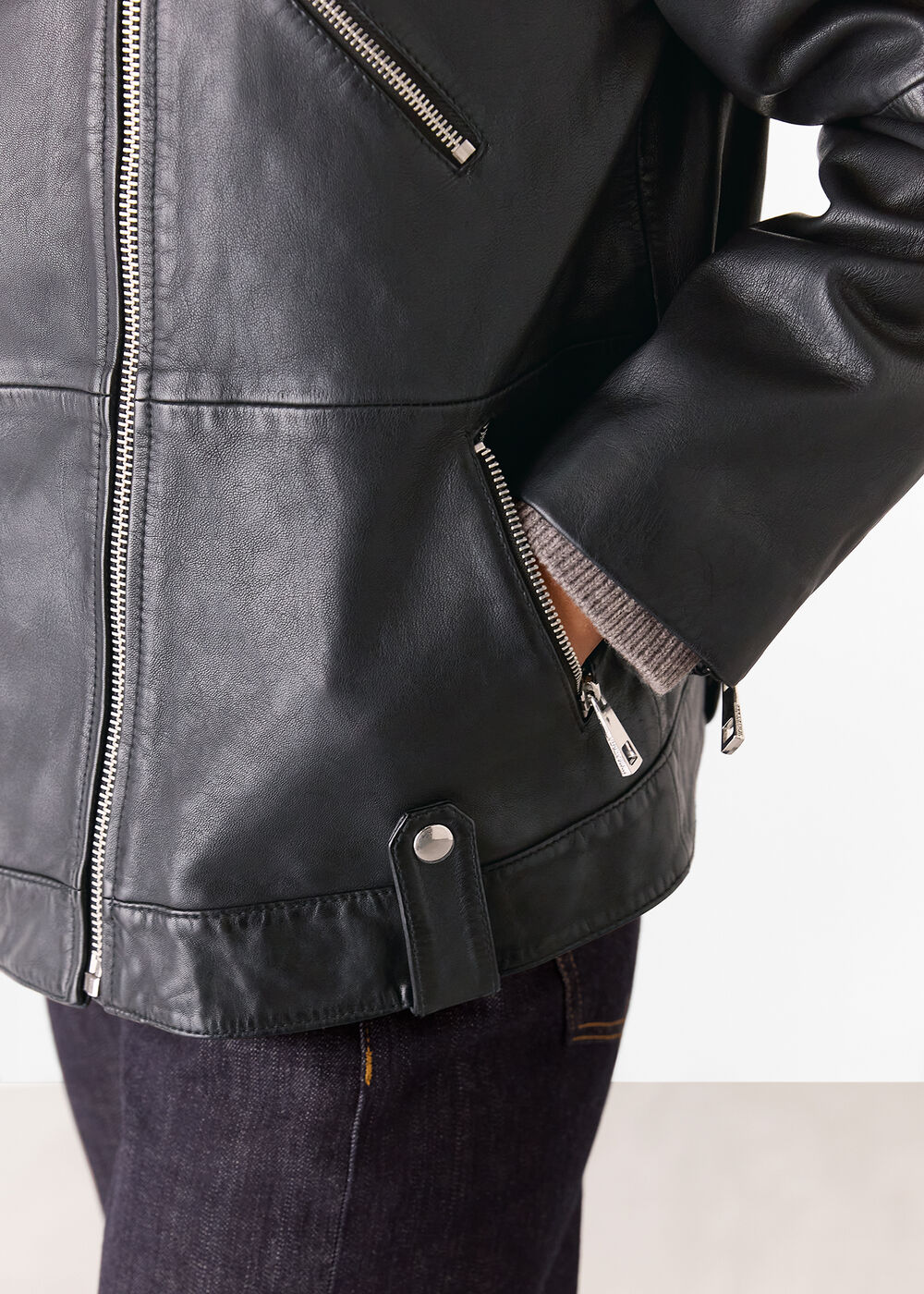 Freja Leather Biker Jacket