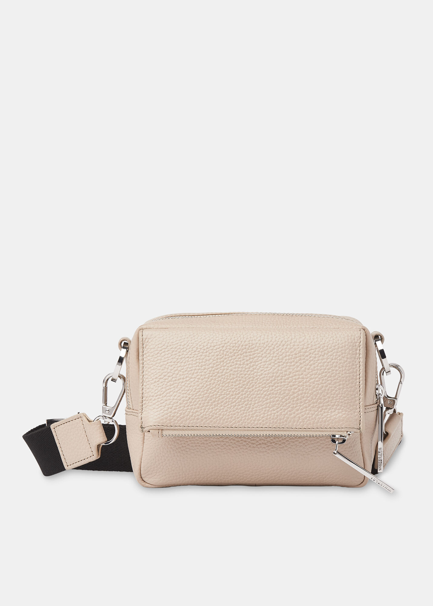 Bibi Taupe Leather Crossbody Bag With Strap Whistles