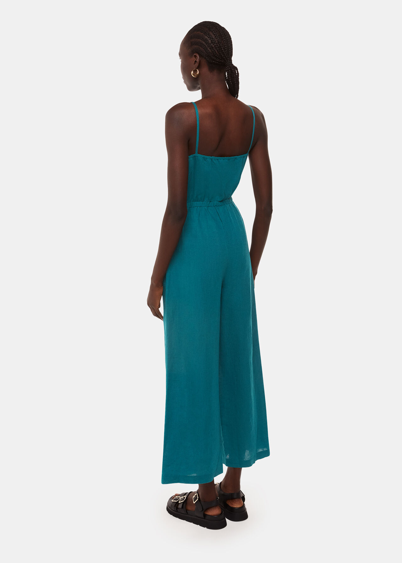 Wrap Linen Blend Jumpsuit