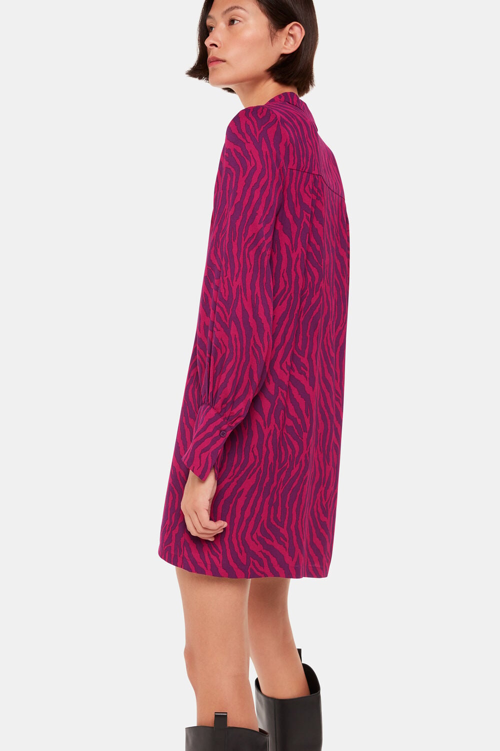Zebra Stripe Collar Dress
