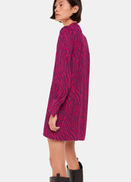 Zebra Stripe Collar Dress