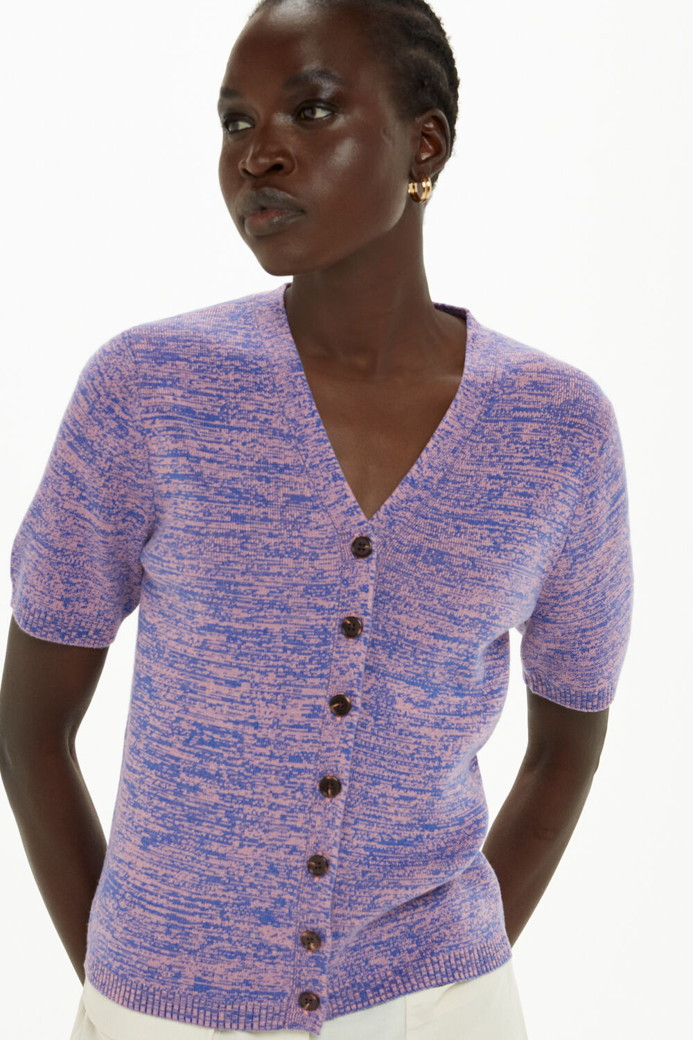 Short Sleeve Twist Cardigan