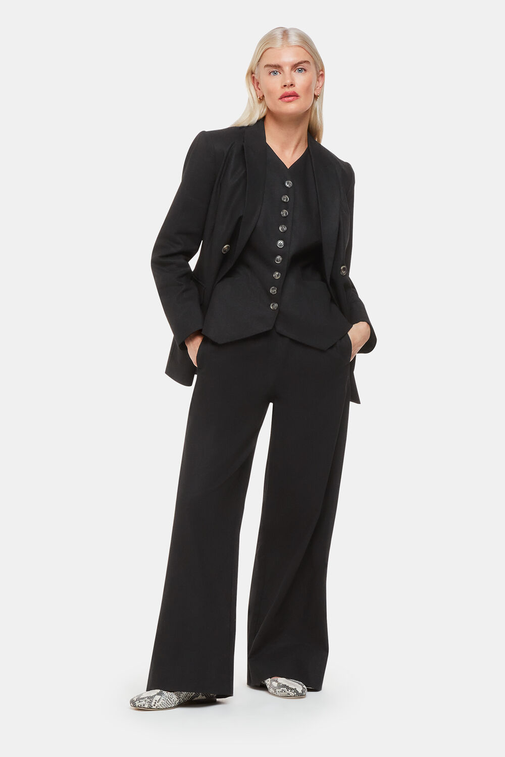 Black Petite Lindsey Linen Blend Trouser
