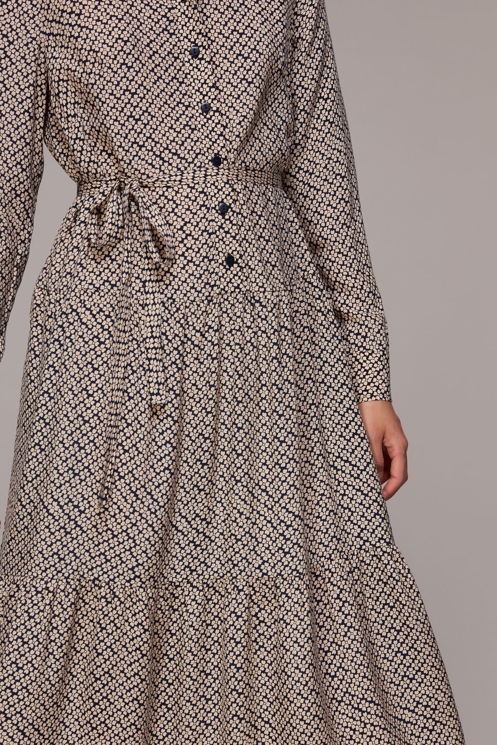 Navy Clover Print Shirt Dress