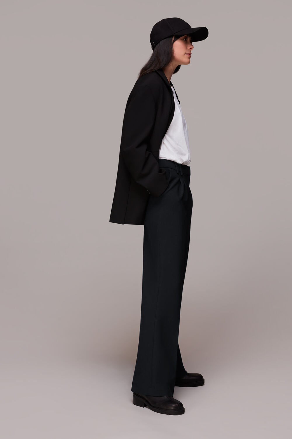 Black Cara Dropped Waist Trouser