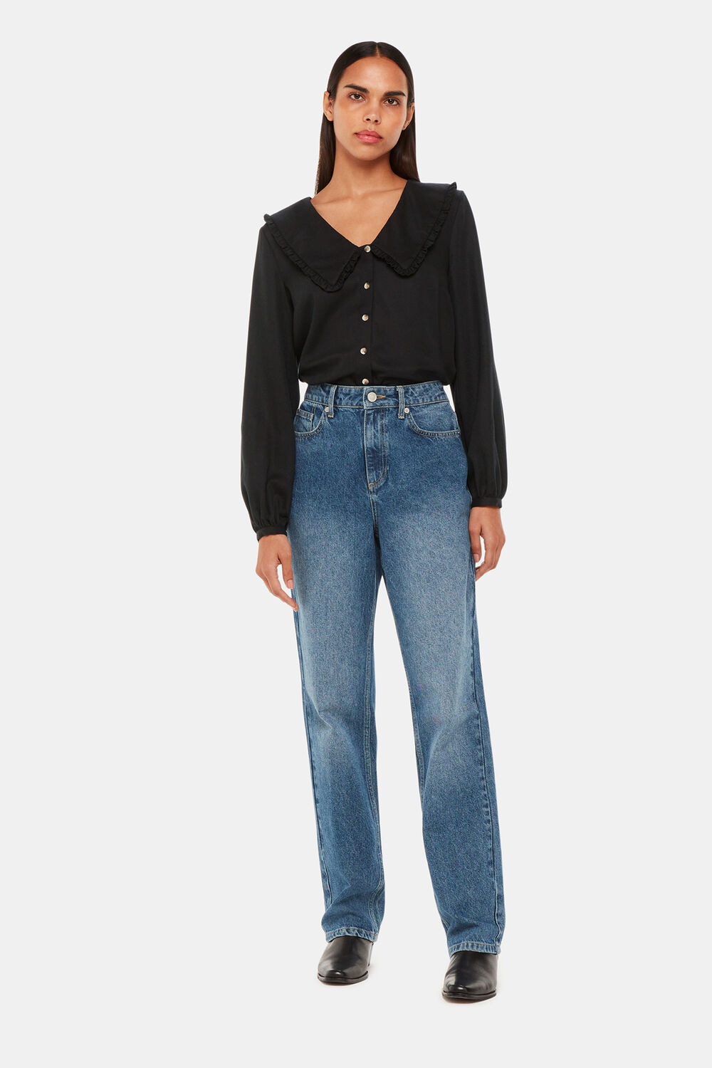 Oversized Collar Detail Top