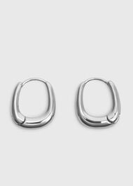 Curved Square Huggie Hoop