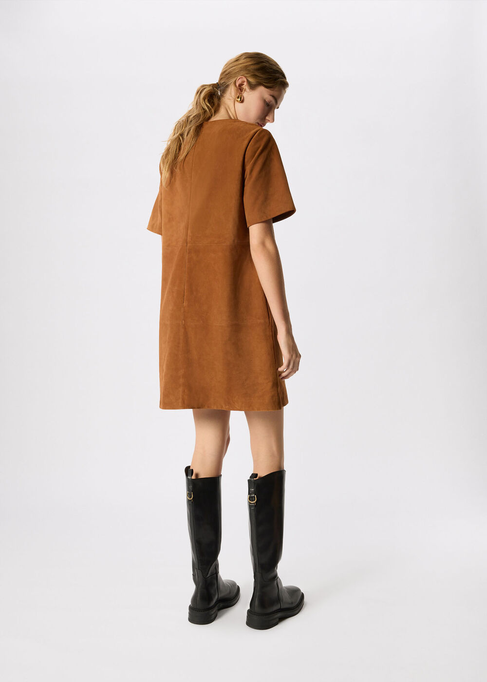 Suede Boxy Mini Dress