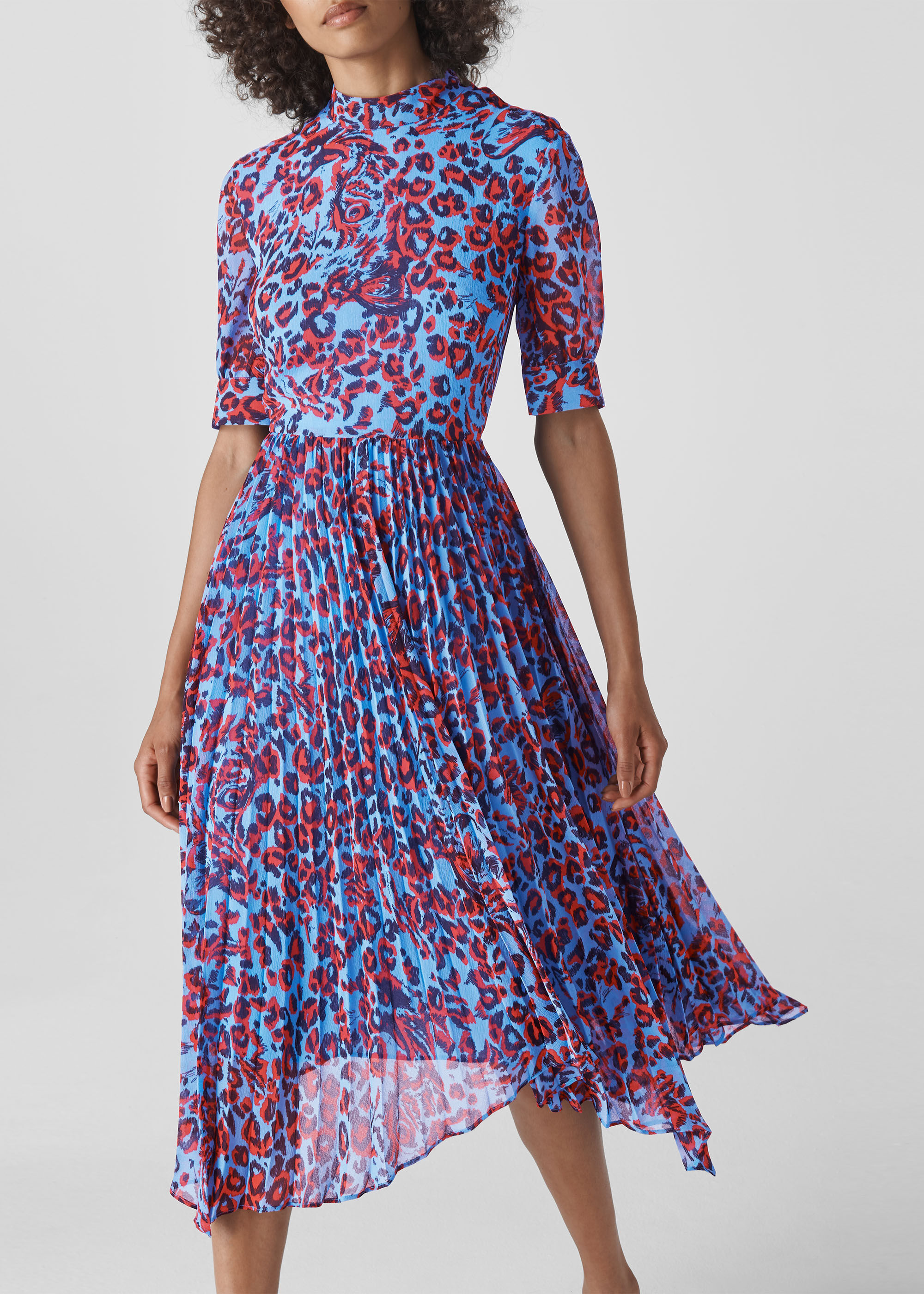 whistles green jungle cat dress