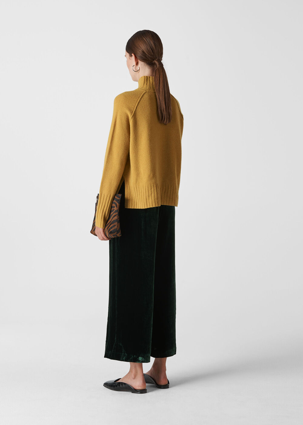 Velvet Silk Mix Trouser Green