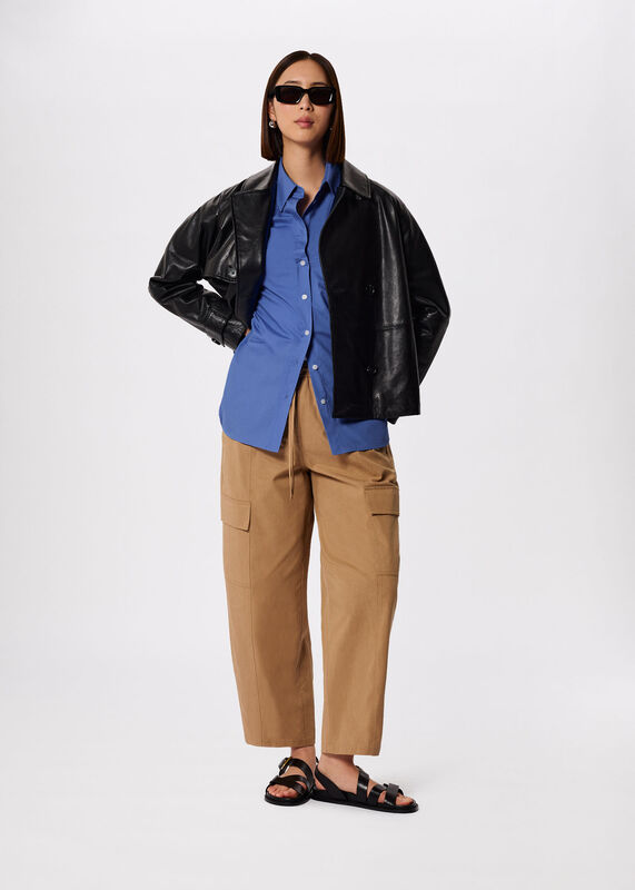 Blue Oversized Cotton Poplin Shirt