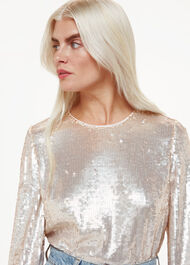 Petite Sequin Minimal Tunic Top