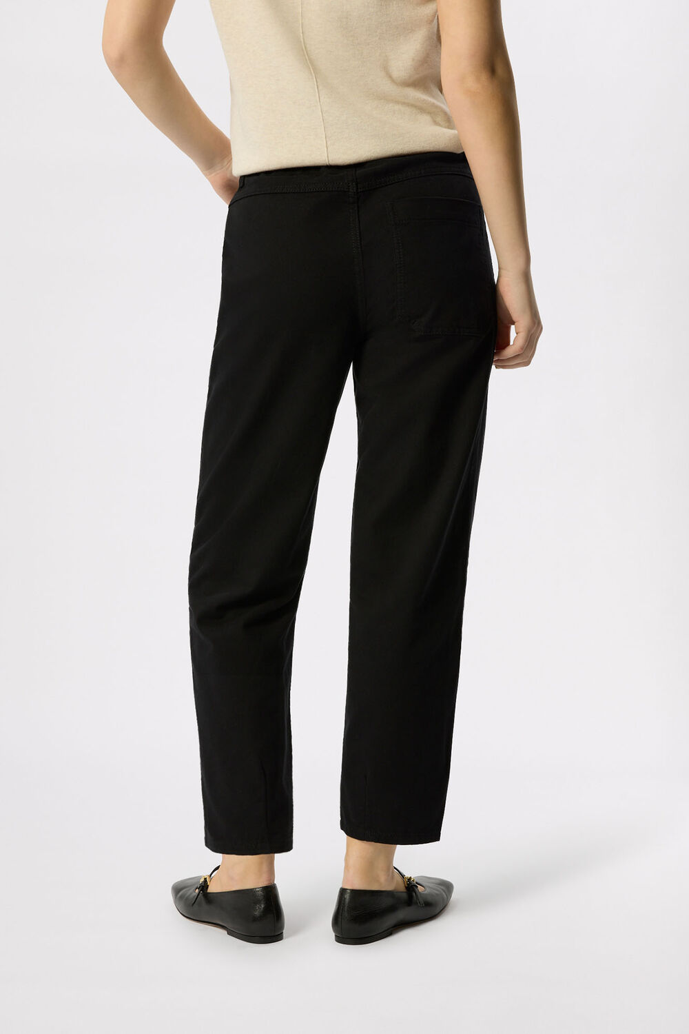 Solid Black Tessa Casual Trouser