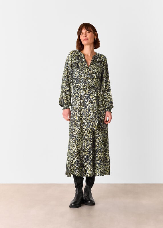 Leopard Swirl Midi Dress
