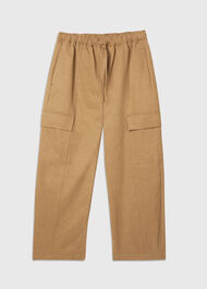 Petite Utility Cotton Barrel Trouser