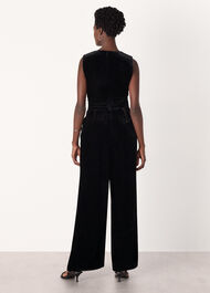 Velvet Twist Waist Jumpsuit