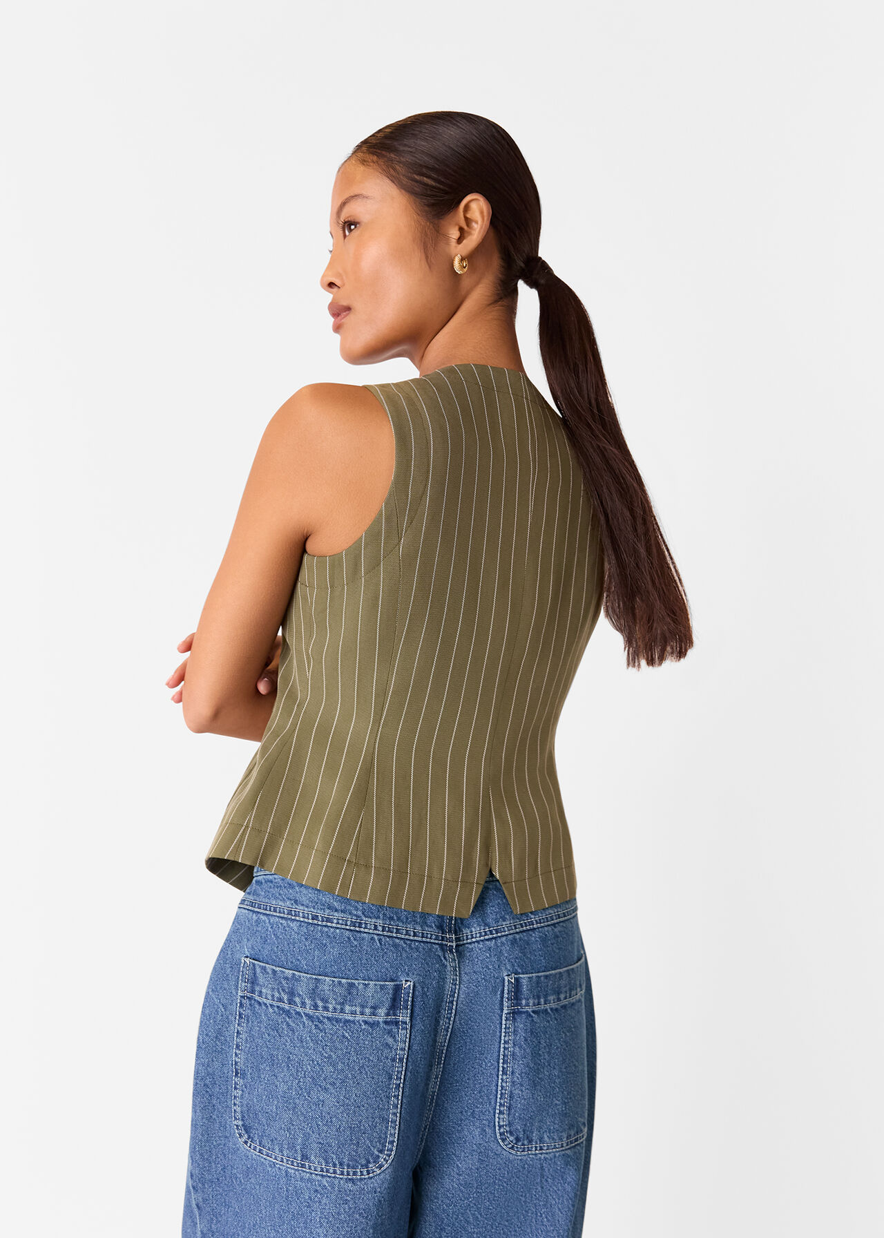 Petite Lottie Pinstripe Waistcoat