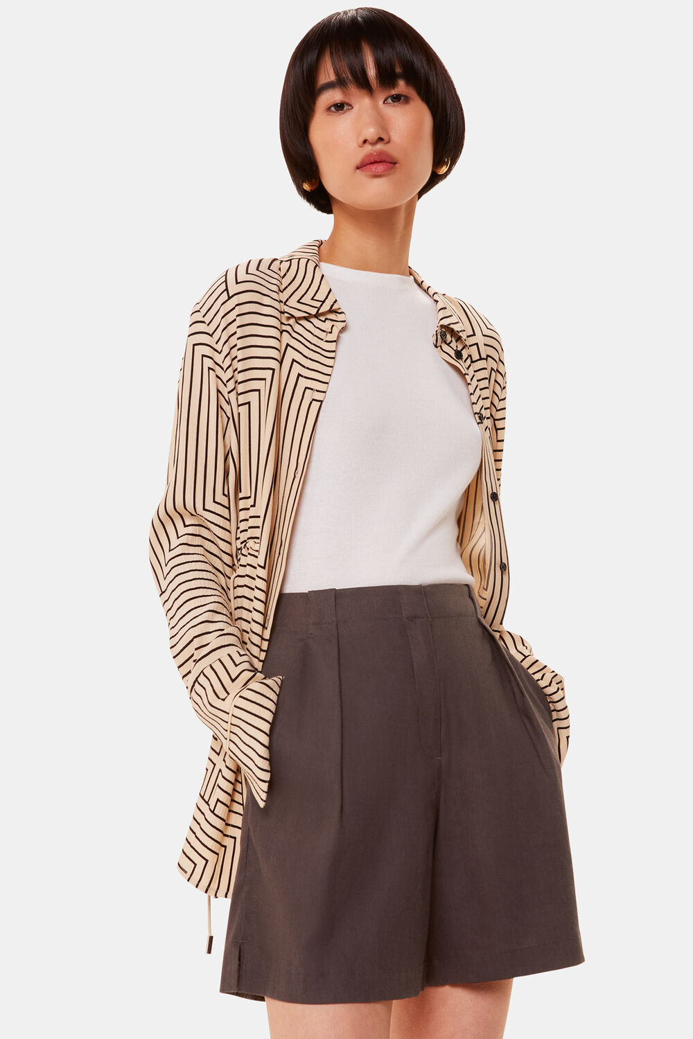 Dark Grey Mila Linen Blend Short