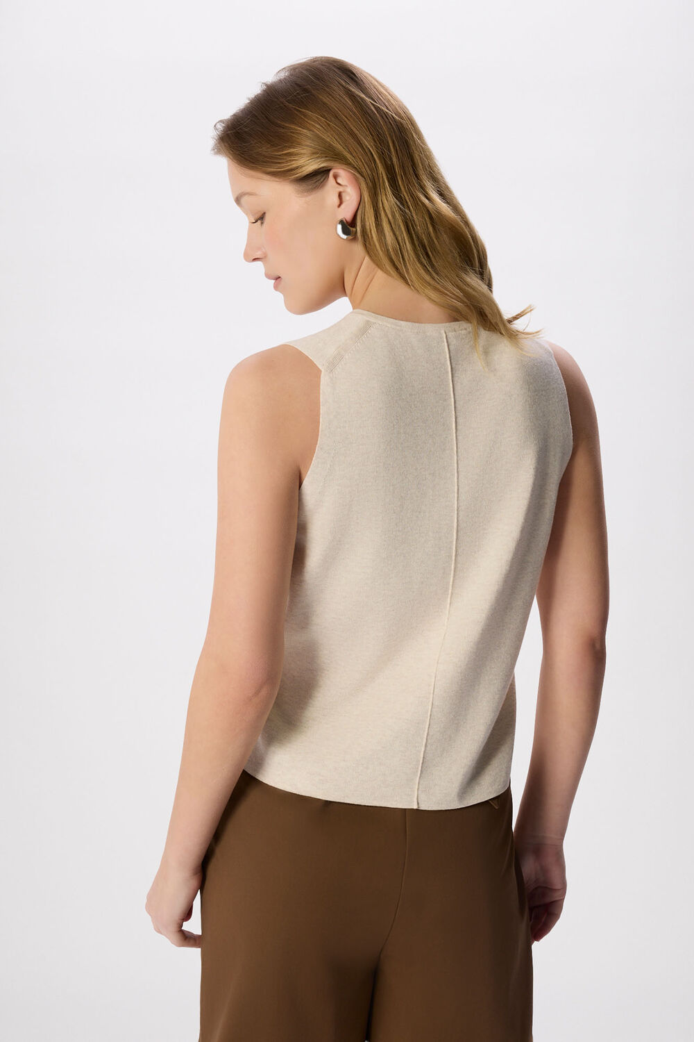 Oatmeal Lucy Button Front Sweater Vest