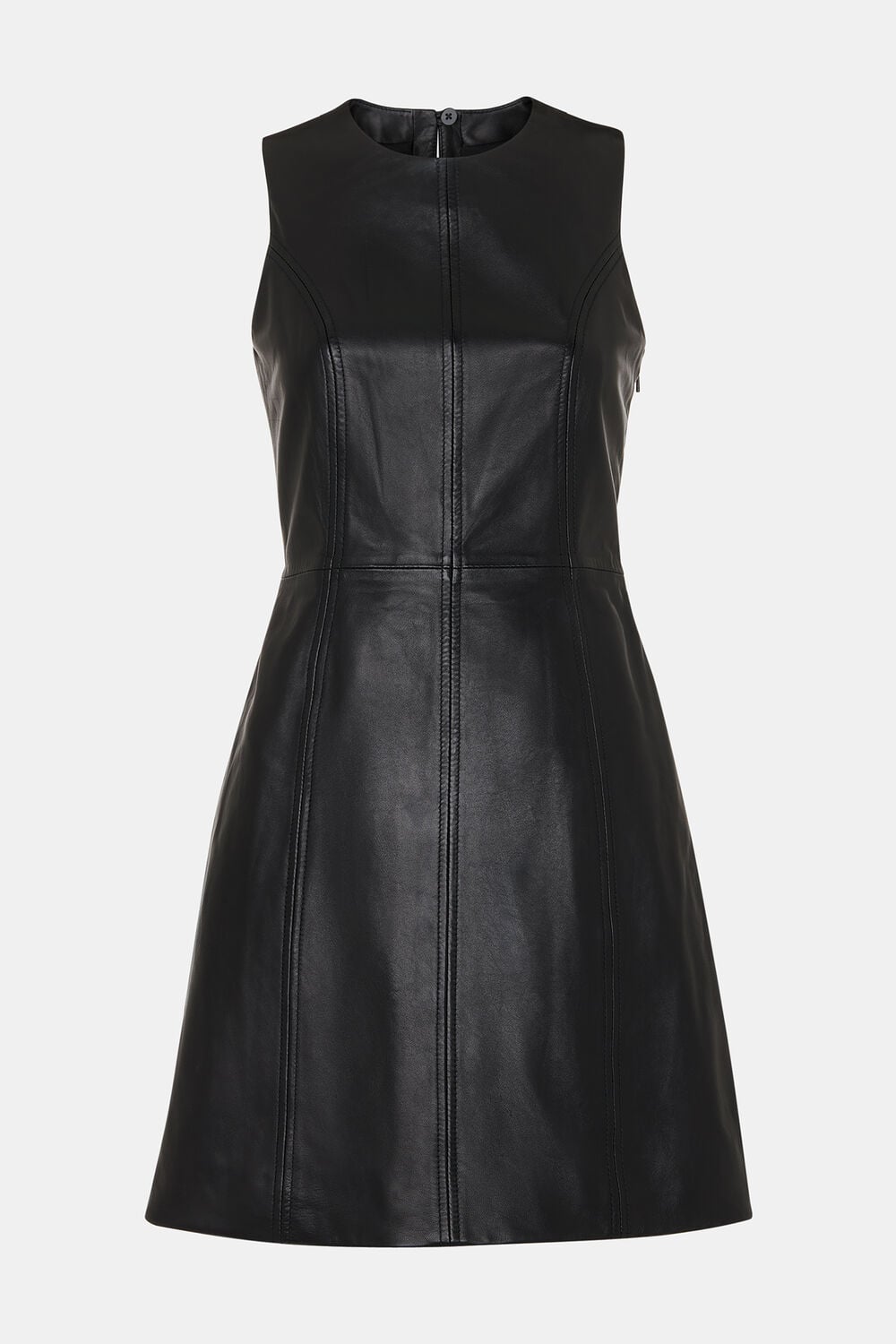 Black Leather Shift Mini Dress