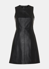 Leather Shift Mini Dress