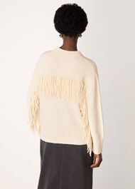 Fringe Rib Detail Cotton Knit