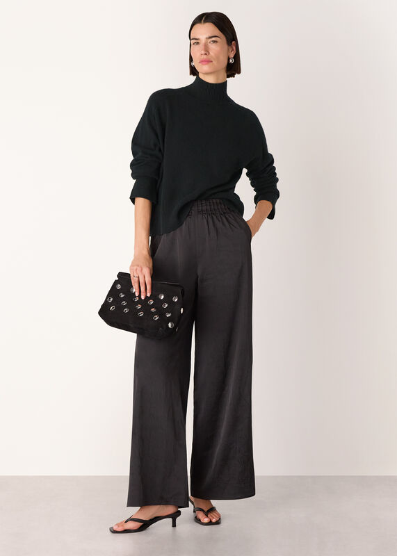 Black Cashmere Mock Neck Sweater