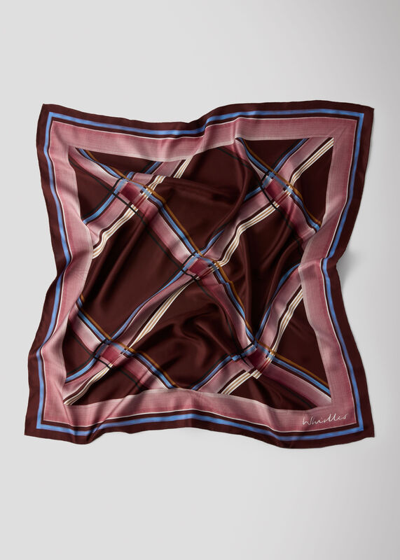 Brown Limited Square Silk Scarf
