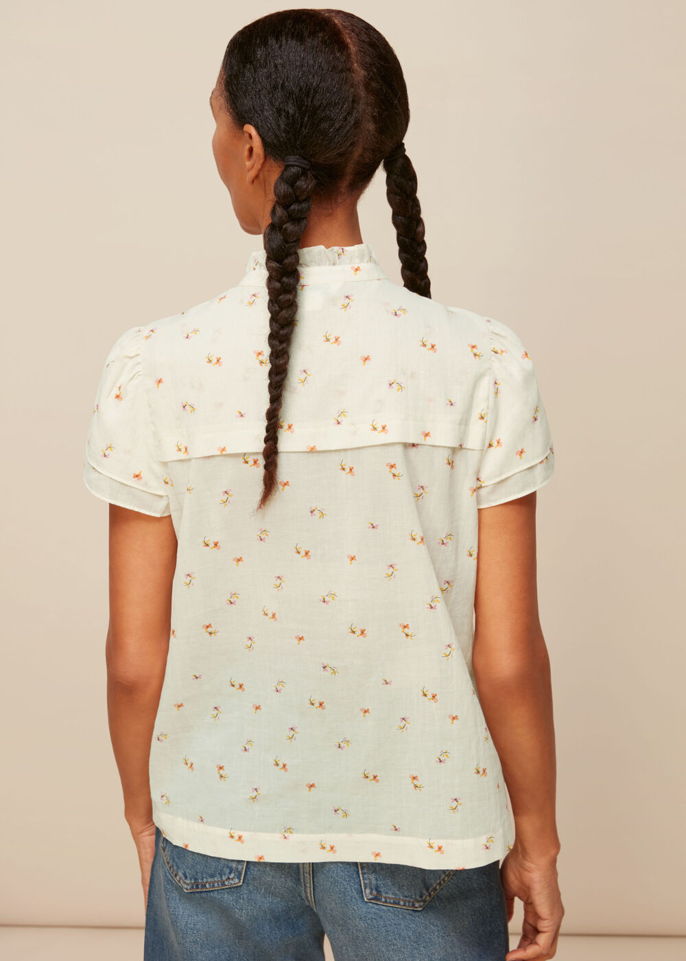 Forget Me Not Voile Blouse Cream/Multi