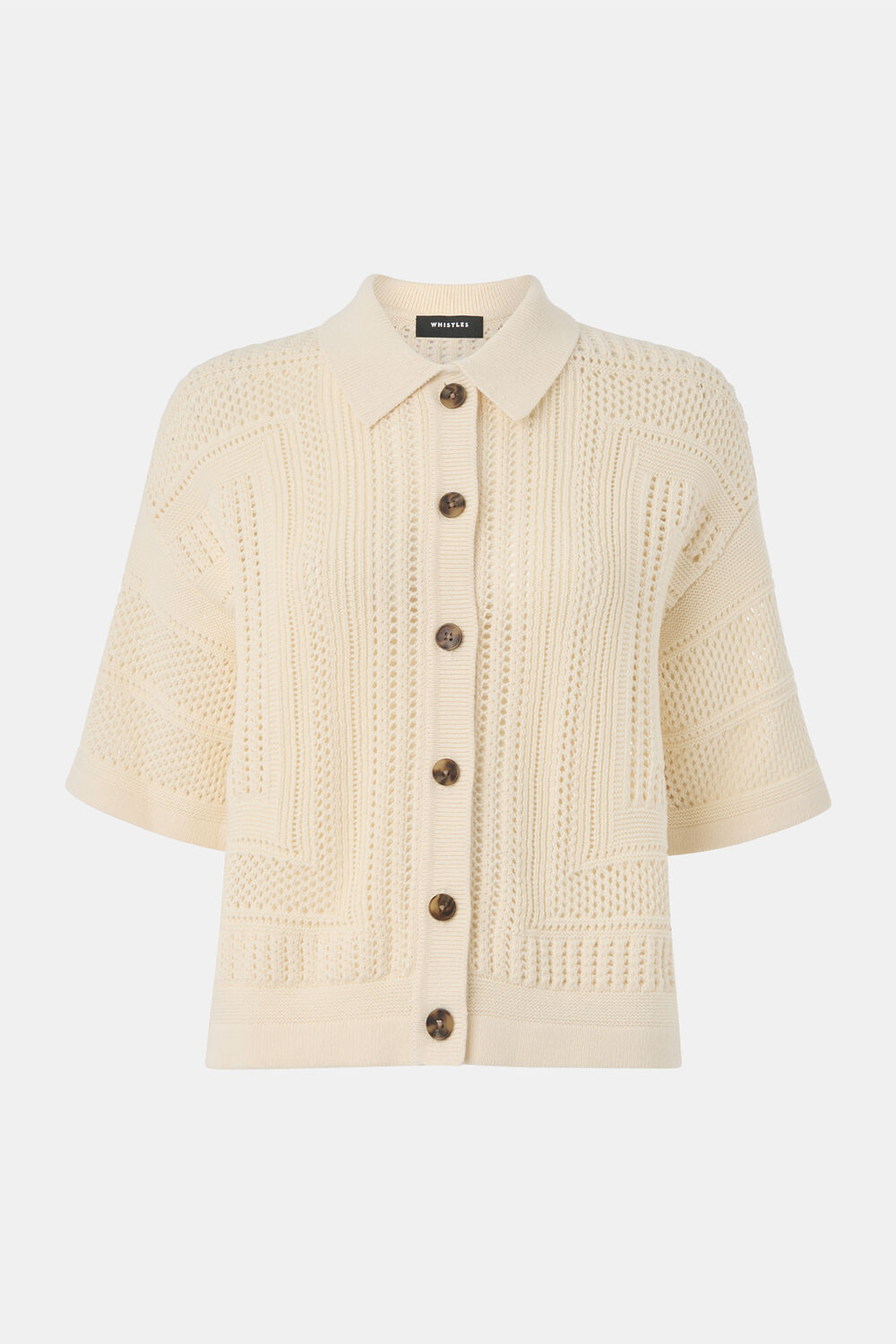 Ivory Crochet Knitted Shirt