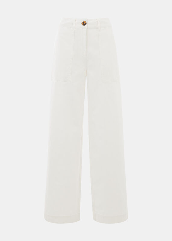 White Ruth Relaxed Leg Pants 