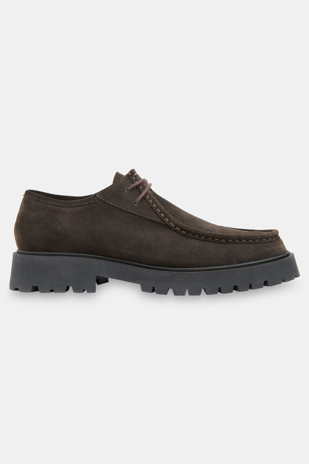 Chocolate Suede Chunky Lace Up Shoe