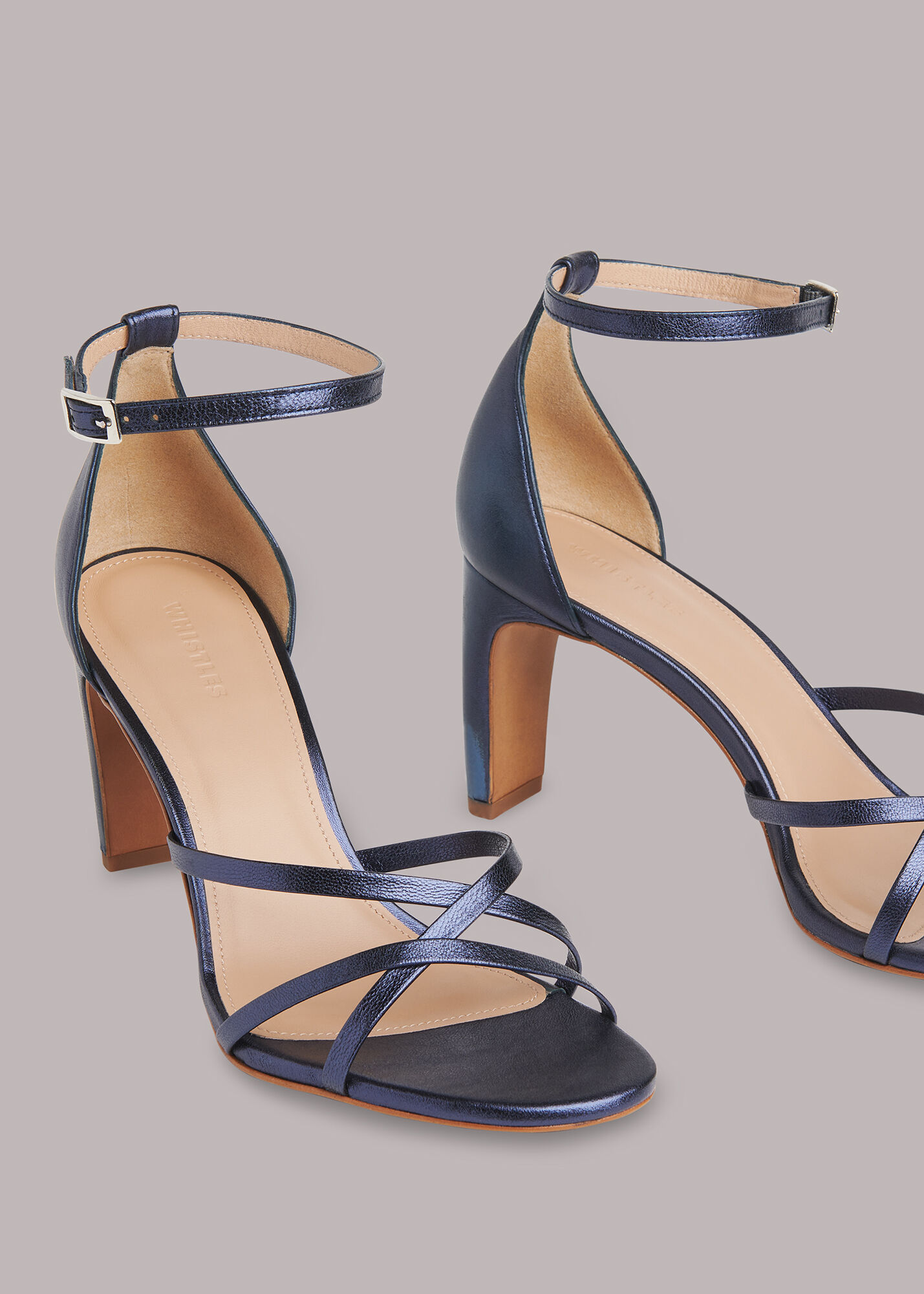 Navy heeled sandals uk clearance