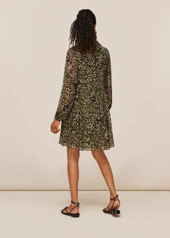 Khaki Jungle Cat Trapeze Dress